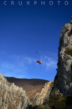 Base Jumping in Utah.  Copyright Nate Young and Crux Photo.