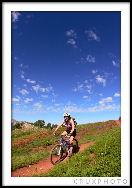 Sarah Young on the Wasatch Crest Trail. Copyright Nate Young and Crux Photo.
